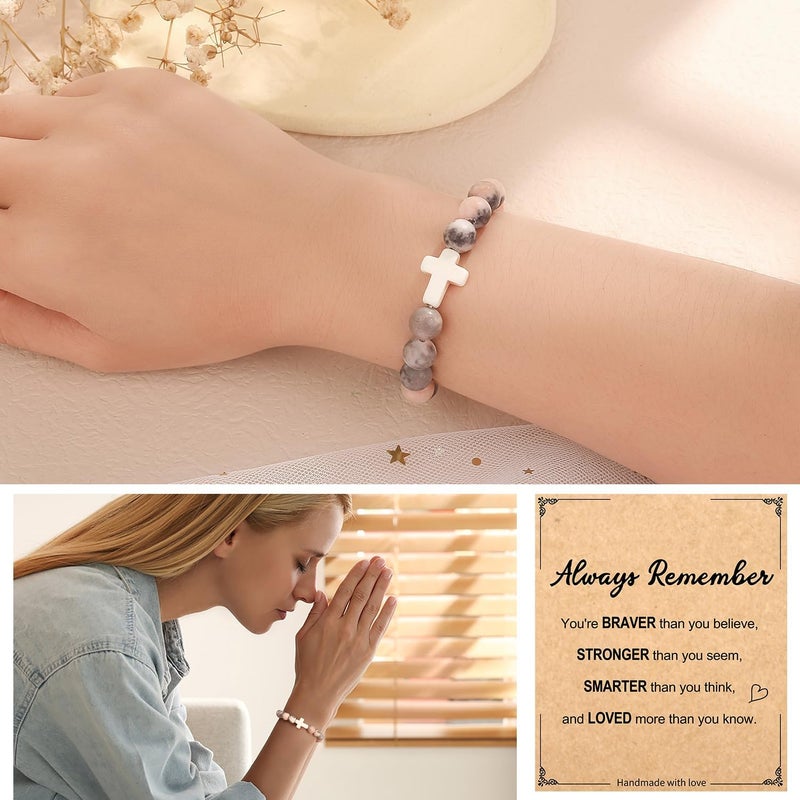 Paderast Christian Christmas Gifts for Women, Religious Cross Bracelet Gifts for Women/Daughter/Friend/Sister/Grandma/Granddaughter/Godmother/Her, Inspirational Birthday Faith Based Jewelry Stocking Stuffers Gifts - Image 2